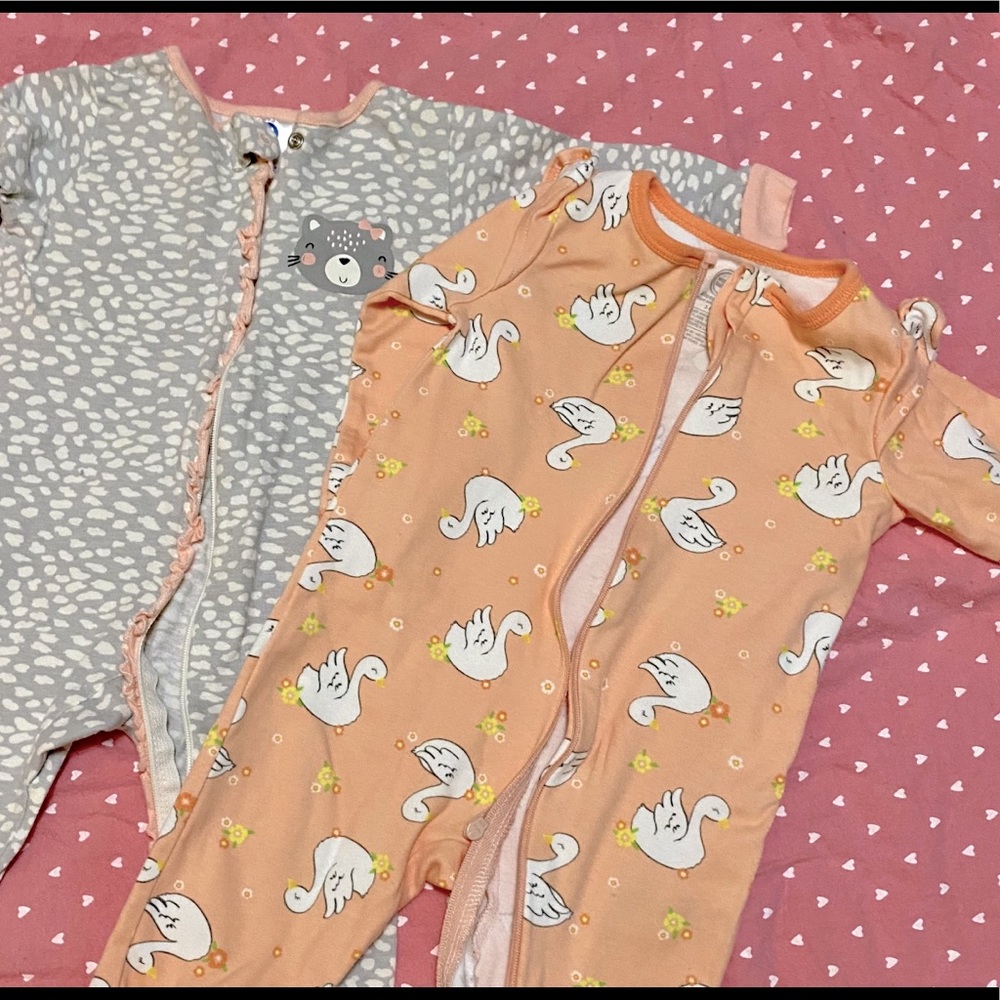 2 Piece Baby Girl Sleeper Set